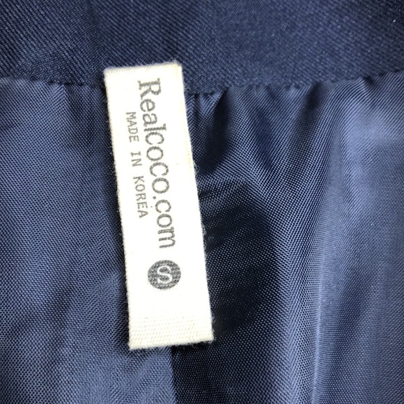 Navy Blue White Pinstripe Accent Blazer - Picture 7 of 8